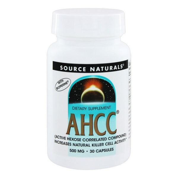 Fuente Naturals AHCC con cápsulas de 500 mg de bioperina 30ct