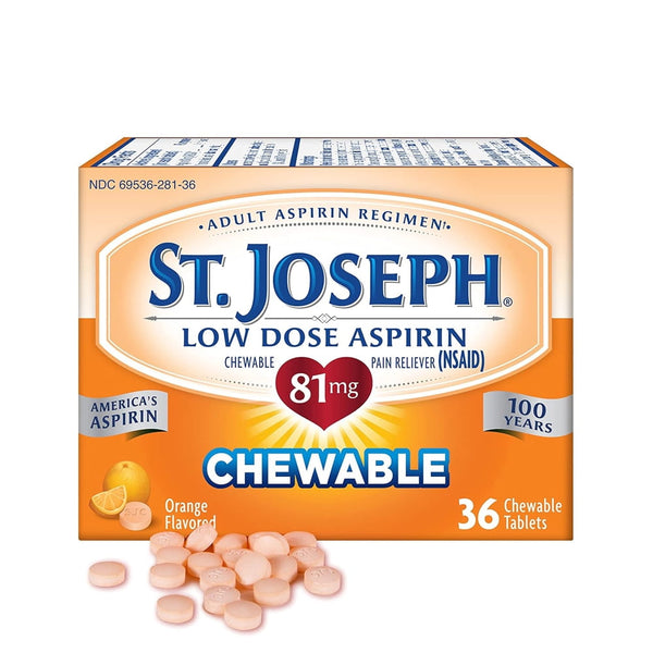 St. Joseph Aspirin Chewables Orange 81mg Tablets 36ct