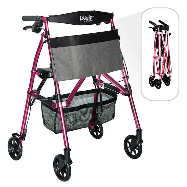 Stander EZ Fold and Go Walker 38" Regal Rose 4300