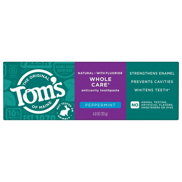 Tom's Whole Care Toothpaste Peppermint 4oz