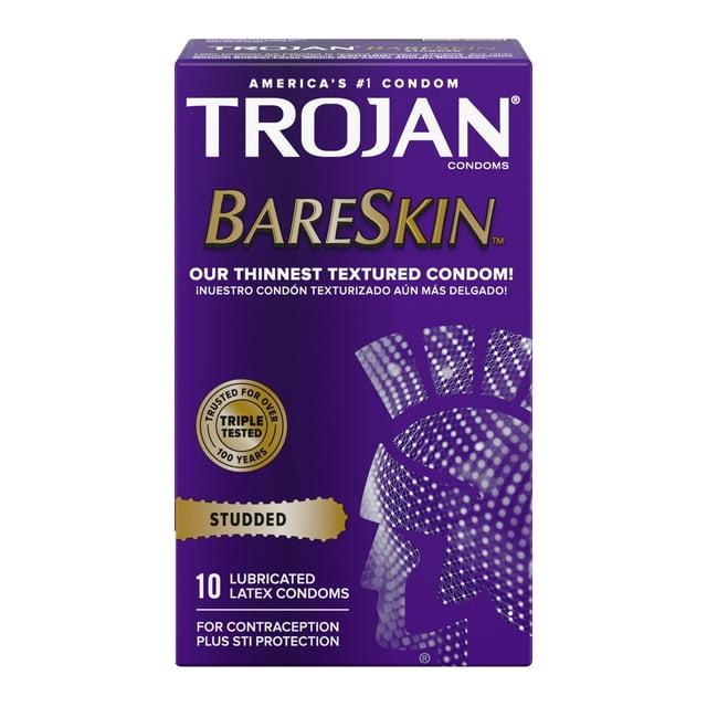 Trojan Bareskin Studded Condoms 10ct