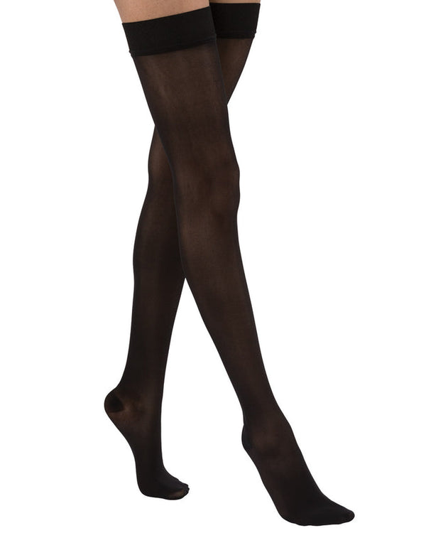 Jobst Ultrasheer Thigh High Closed Toe 20-30 With Silicone Band Black