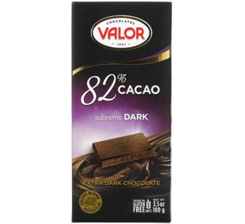 Valor 82% Cacao Supreme Dark 3.5Oz