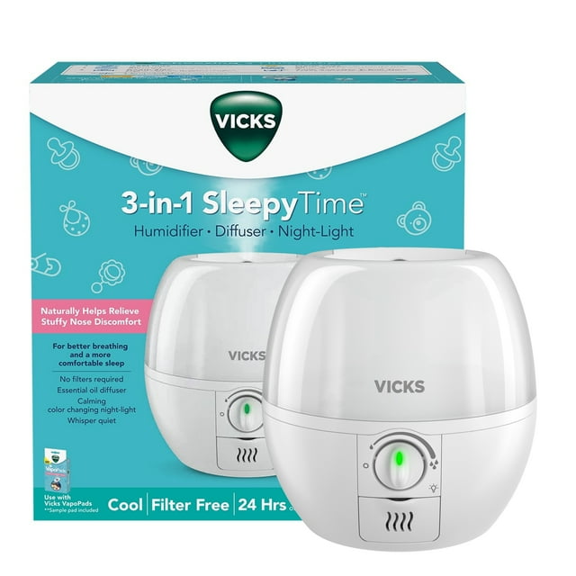 Vicks 3In1 Sleepy Time Humidifier 0.6 Gallons