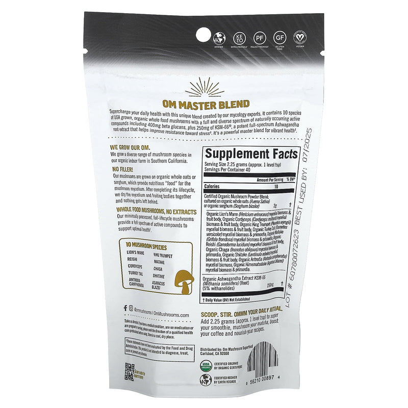 Om Mushroom Master Blend Powder 3.17oz