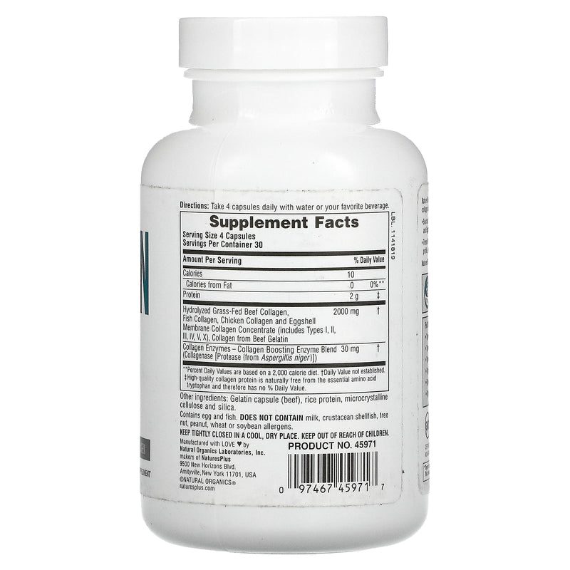 Nature's Plus Collagen Petides Capsules 120ct