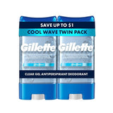 Gillette 72 Hours Sweat Protection Clear Gel Antiperspirant & Deodorant for Men Cool Wave - 3.8oz/2pk