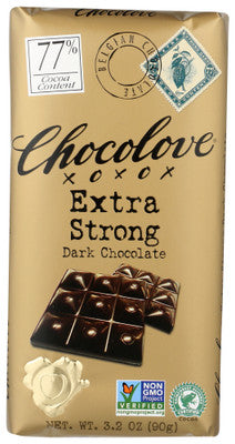 Chocolove xoxox extra fuerte chocolate negro 3.2oz