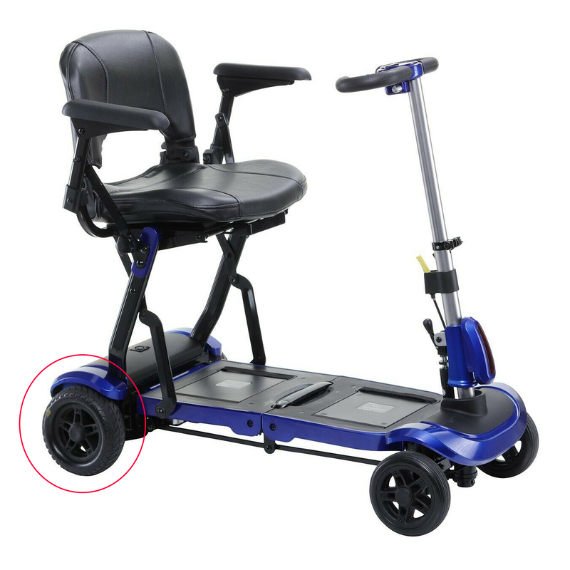 Drive Medical Drive Zoome Flex Folding Scooter, REAR WHEELS ONLY, 2 Black Solid Tires/Wheels