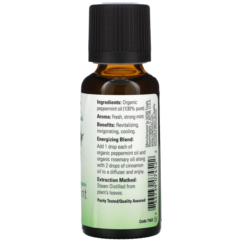 Now Organic Essential Oil Peppermint 1oz