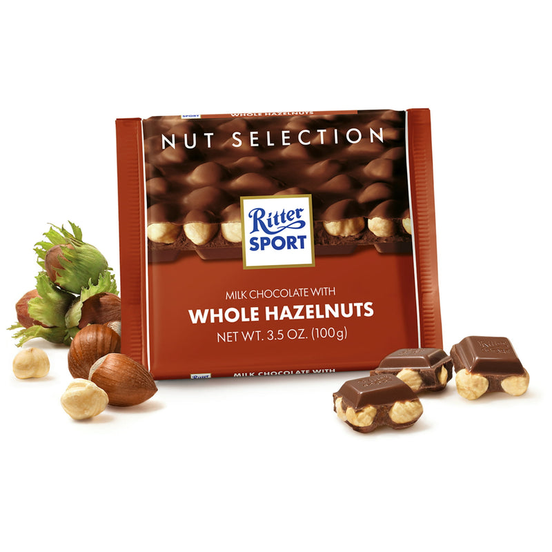 Ritter Sport Milk Chocolate Whole Hazelnut 3.5Oz