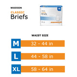 McKesson Classic Briefs Incontinence Light Absorbency XL 15 ct