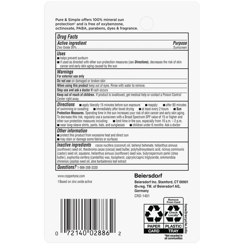 Coppertone Pure & Simple Baby SPF 50 0.49oz