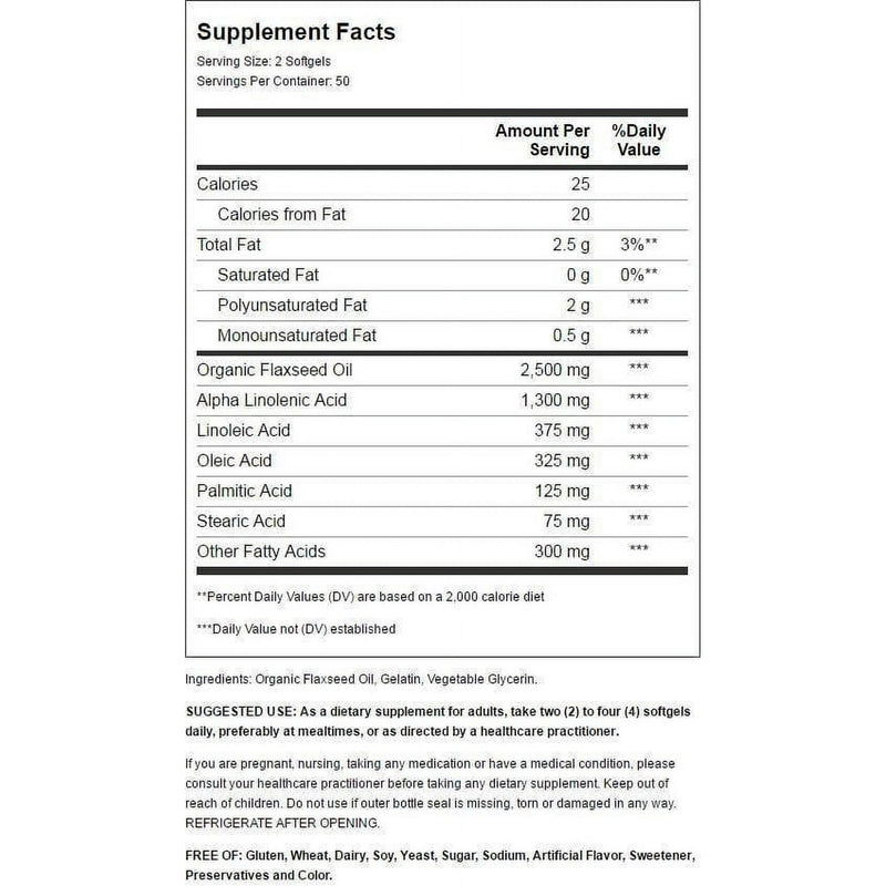 Solgar Flaxseed Oil Softgels 1250mg 100ct