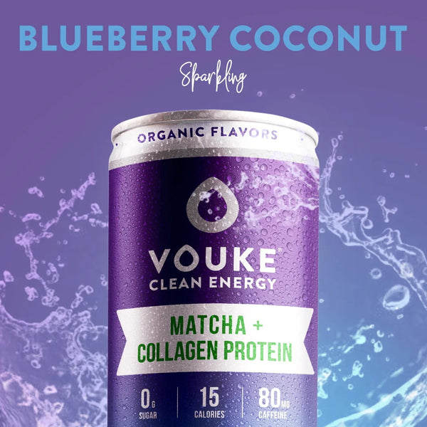 Vouke Clean Energy Matcha + Collagen Protein Blueberry Coconut 12oz