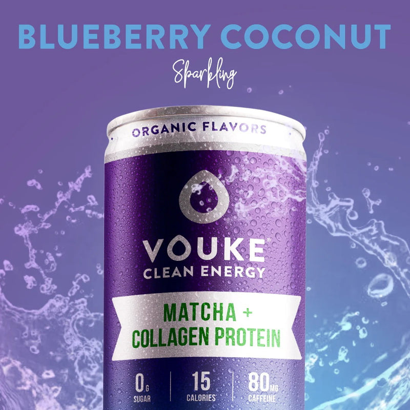 Vouke Clean Energy Matcha + Collagen Protein Blueberry Coconut 12oz