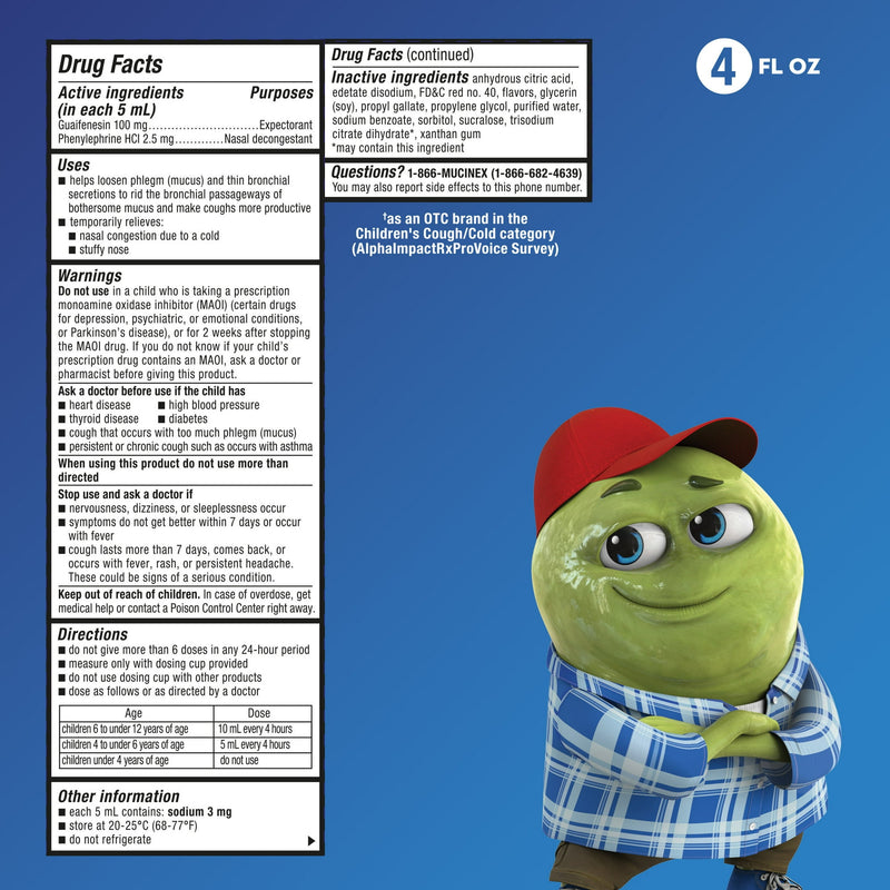 Mucinex Children's Stuffy Nose & Chest Congestion Relief Very Berry 4oz