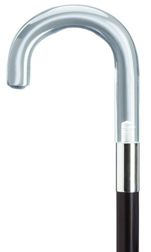 Harvy Mens Cane Lucite Crook Handle Black