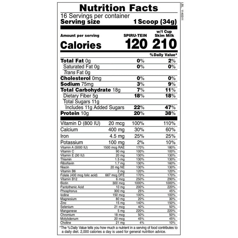 Nature's Plus Spirutein Plus Vanilla 1.2lb