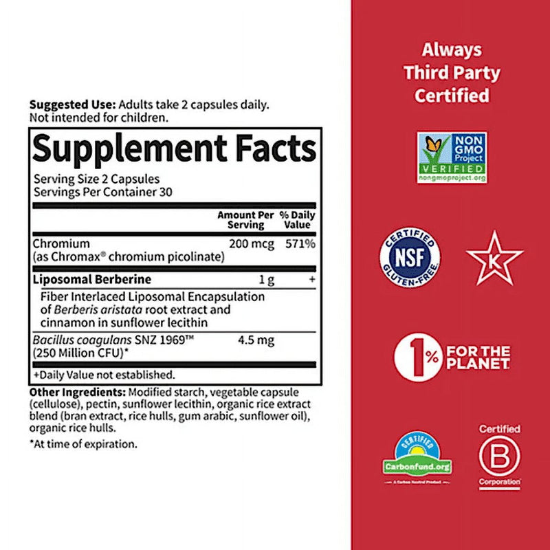 Garden Of Life Liposomal Berberine Capsules 60ct