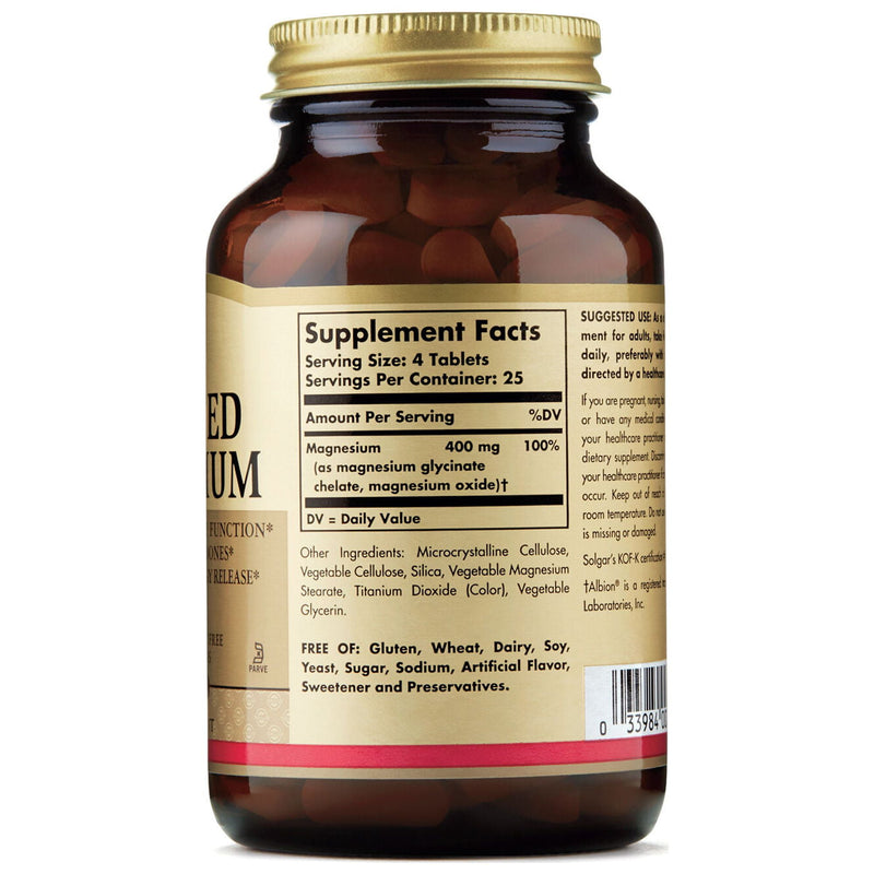Solgar Chelated Magnesium Tablets 100ct