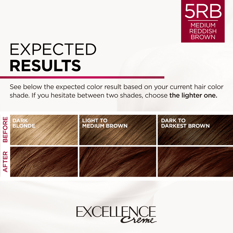 Loreal Excellence Creme Permanent Hair Color 5Rb Med Red Brown