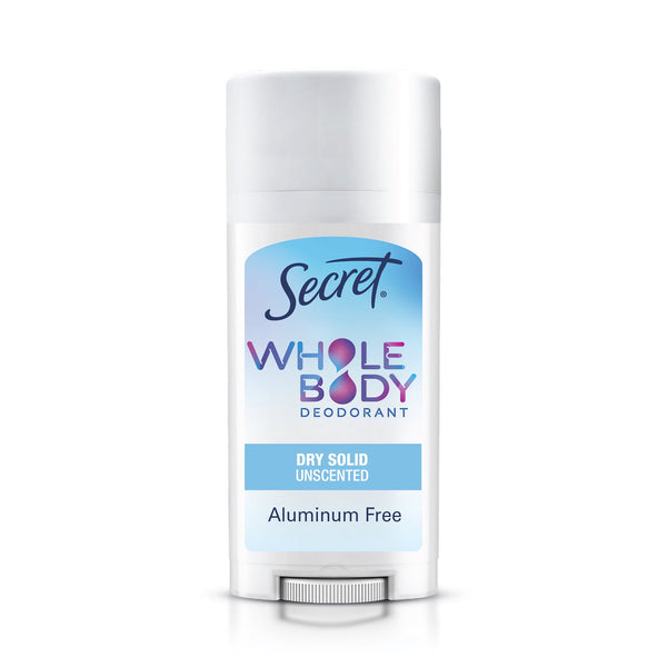 Secret Whole Body Stick Aluminum Free Deodorant for Women Unscented 2.6oz