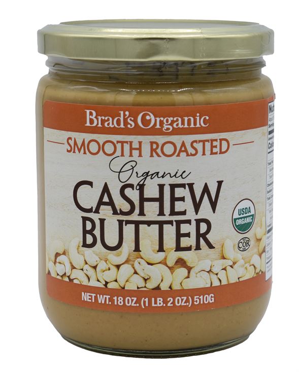 Brad's Organic Smooth Roasted Cashew Butter 18Oz