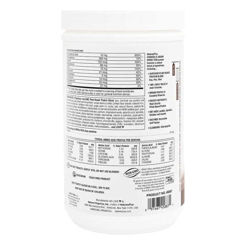 Nature's Plus Spirutein Cookies Cream 1.15lb