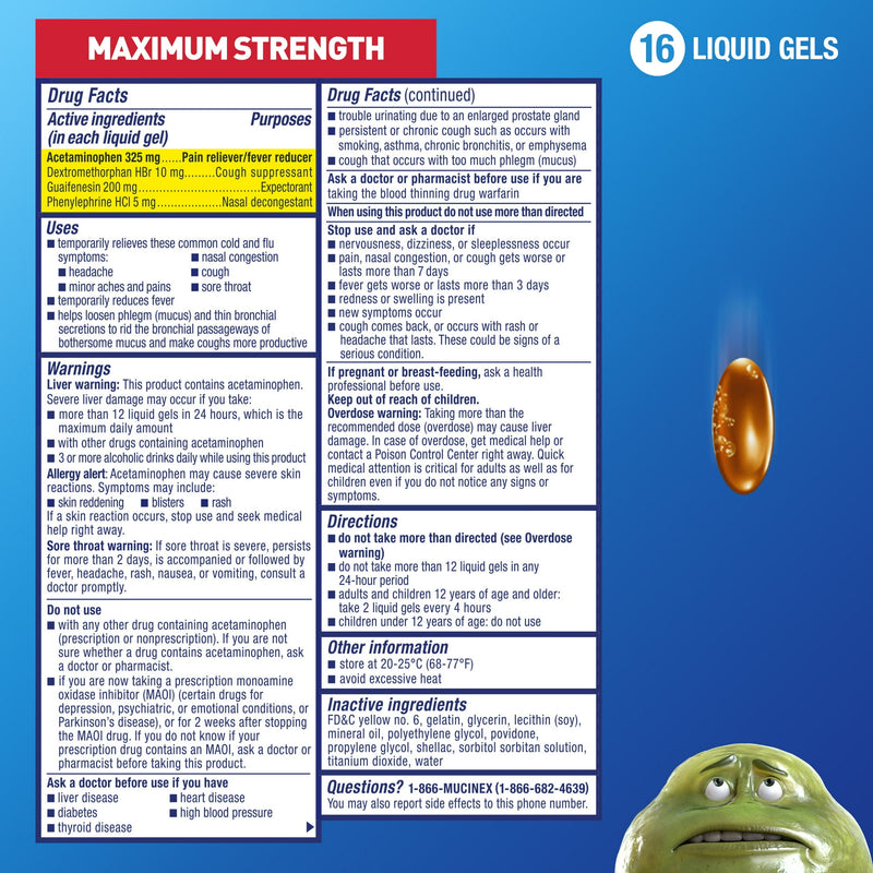 Mucinex Fast-Max Cold Flu & Sore Throat Caplets 16ct