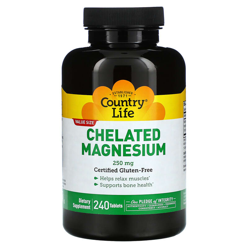 Country Life Chelated Magnesium 250mg 240ct