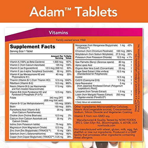 Now ADAM Men's Multiple Vitamin 60 Tablets