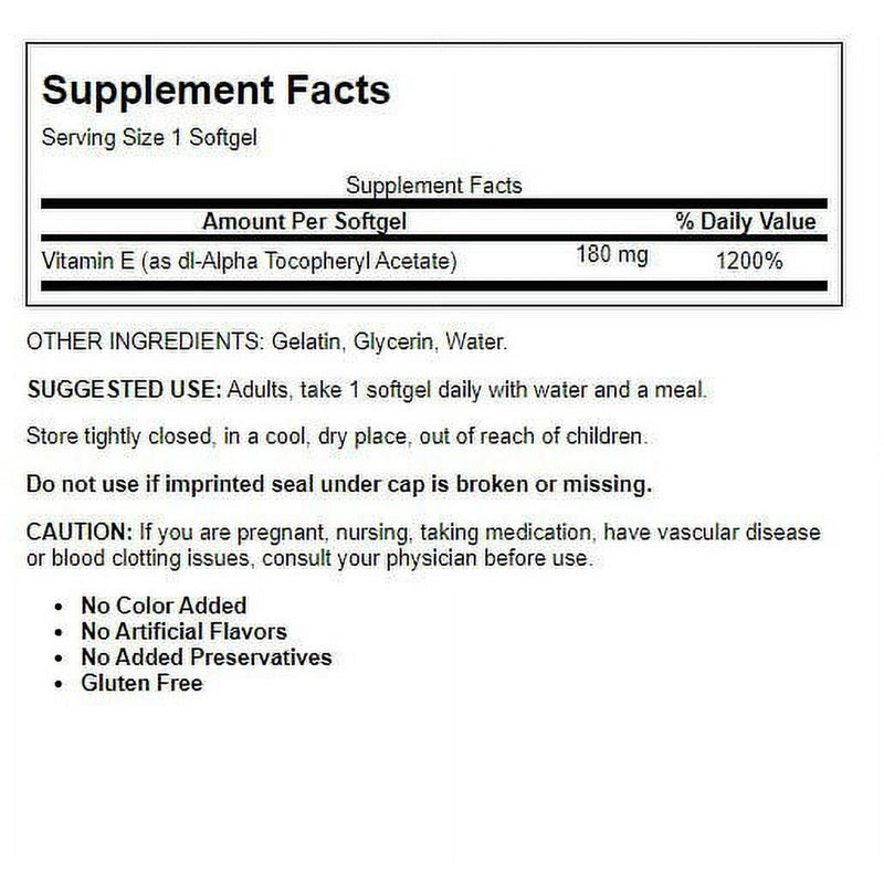 Nature Made E 400 180mg Softgels 100ct
