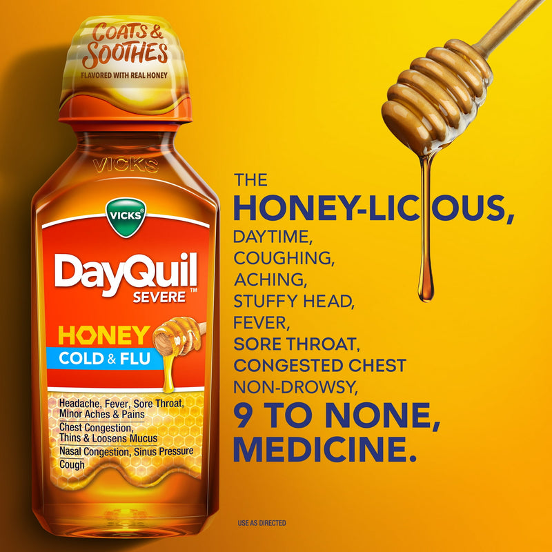 Vicks Dayquil Severe Cold & Flu Honey 12oz