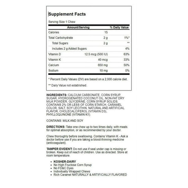 ViaCtiv Calcium Plus Caramel Chews 72CT