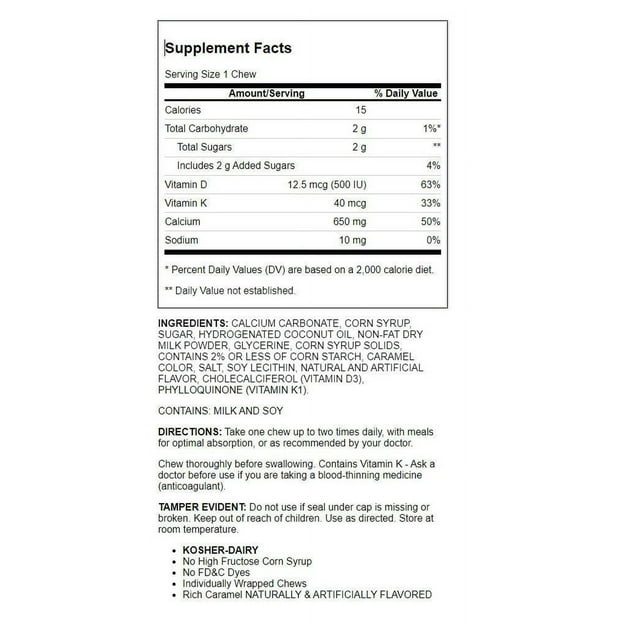 Viactiv Calcium Plus Caramel Chews 72ct