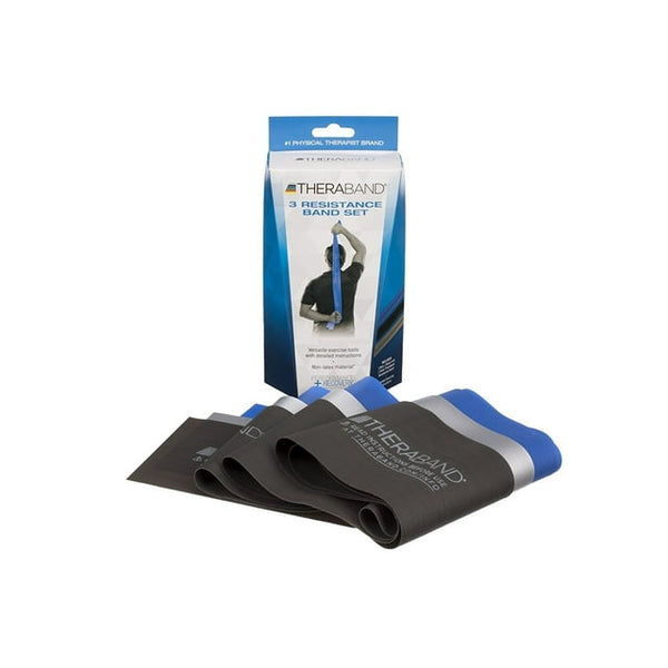 Theraband Resistance Advanced Set 3pcs Blue Gris Negro