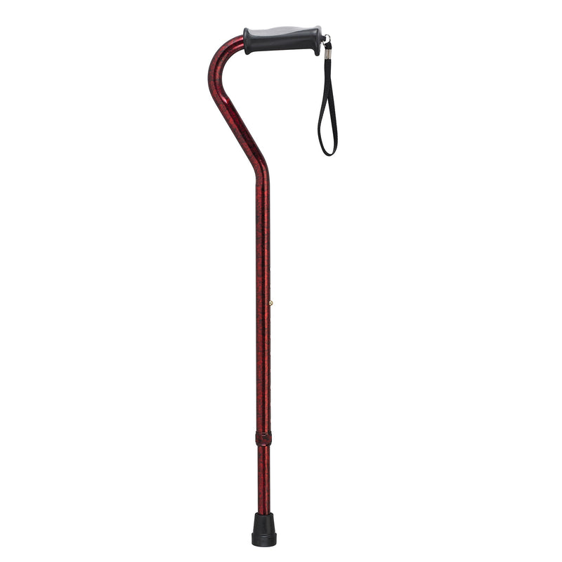 Medbasix Offset Single Point Walking Cane Adjustable Red
