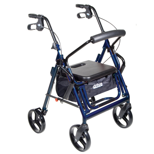 Drive Medical Duet Dual Function Transport Rollator / Rolling Walker