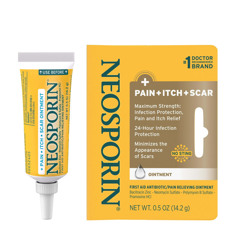 Neosporin Pain, Itch, Scar Antibiotic Ointment with Bacitracin 0.5oz
