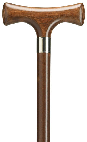 Harvy Mens Cane Nylon T Handle Walnut