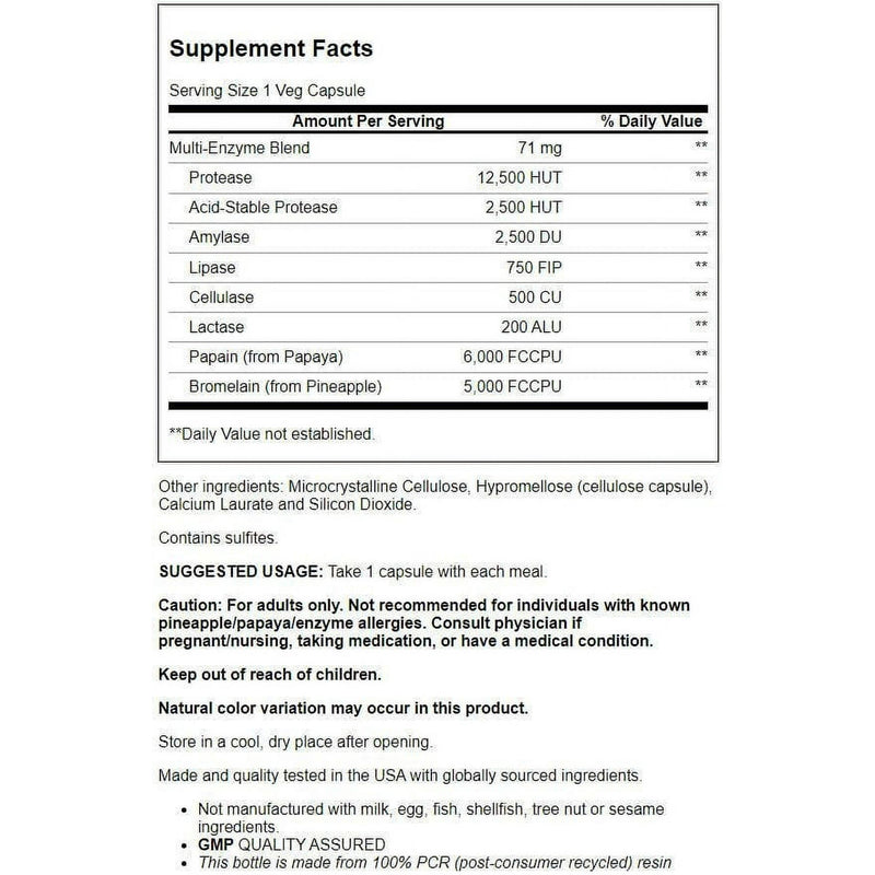 Now Plant Enzymes 120 Vegetable Capsules