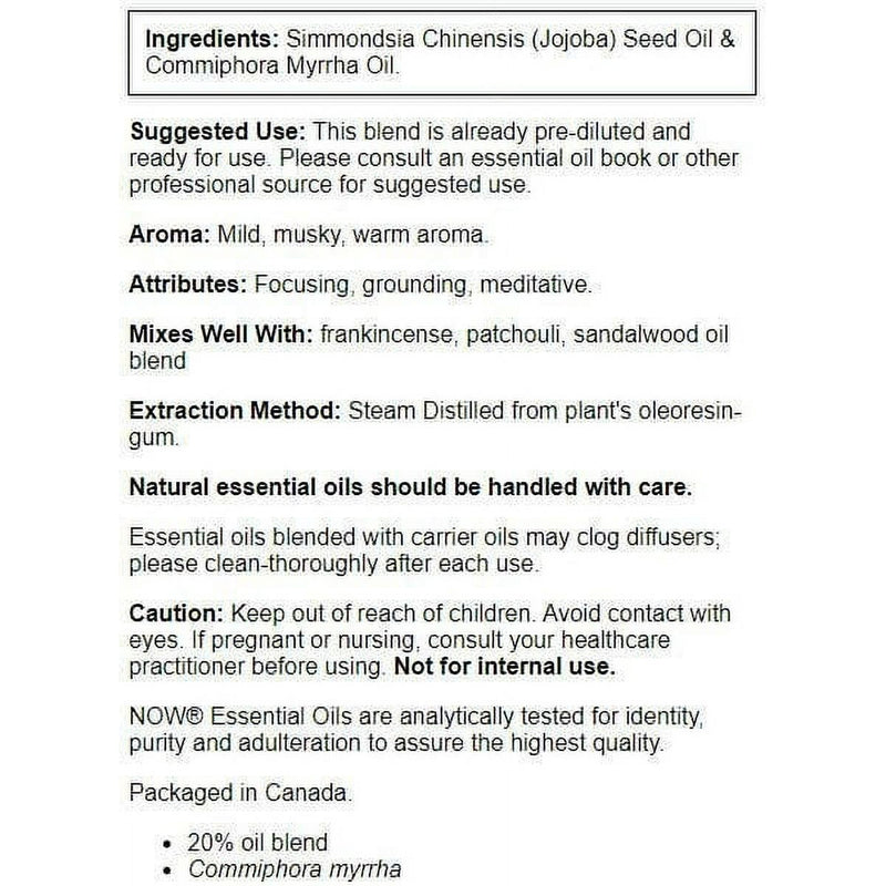 Now Myrrh Oil 20% Pure Blend 1oz