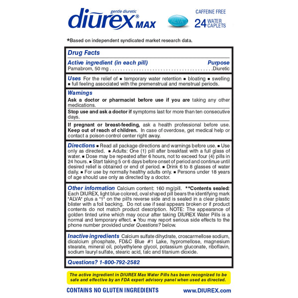 Diurex Water Caffeine Free Capsules 24ct