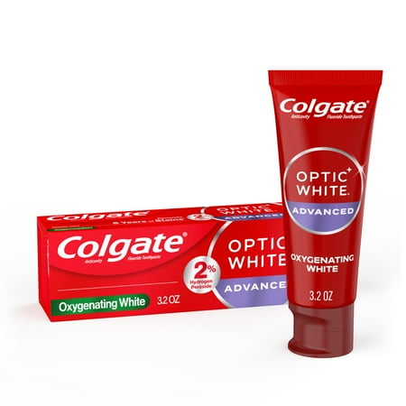 Colgate Optic White Advanced Hydrogen Peroxide Whitening Toothpaste  Mint  3.2 oz Tube