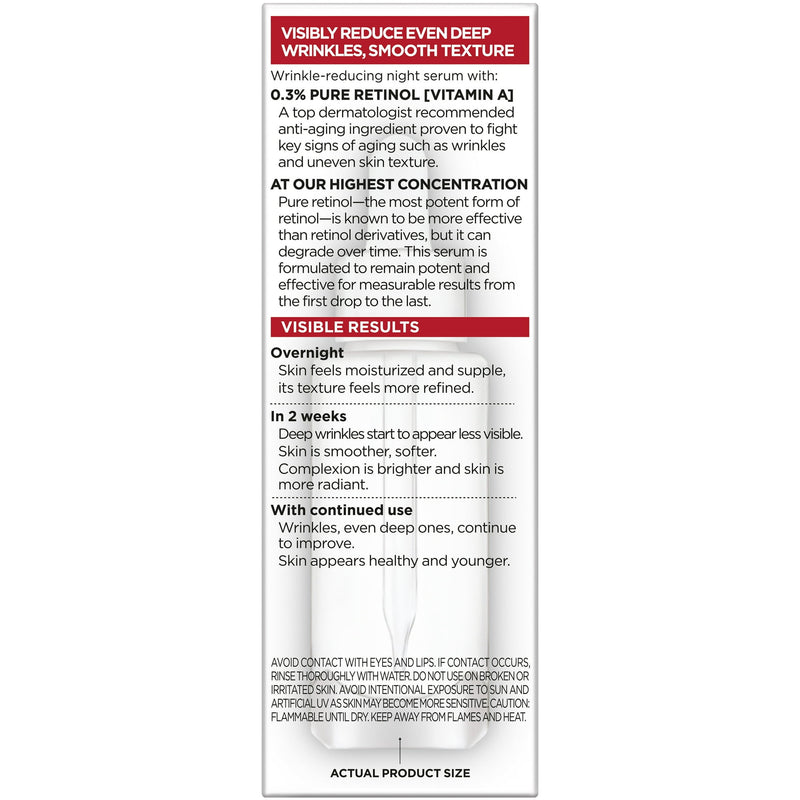 Loreal Paris Revitalift Derm Intensives Night Serum 0.3% Pure Retinol 1oz