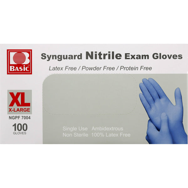Basic Nitrile Gloves Powder Free XL 100ct Ngpf7004