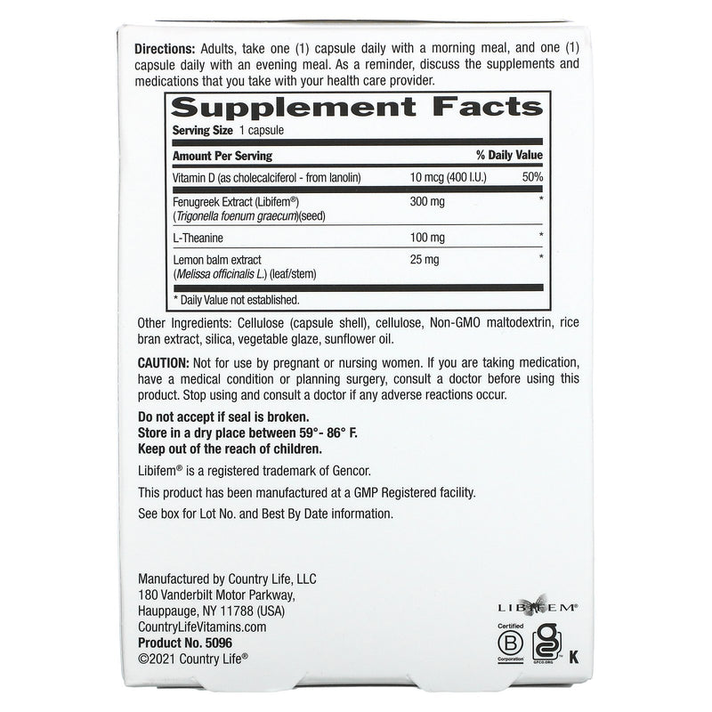 Vida en el país de rescate de libido, 60 cápsulas vegetarianas