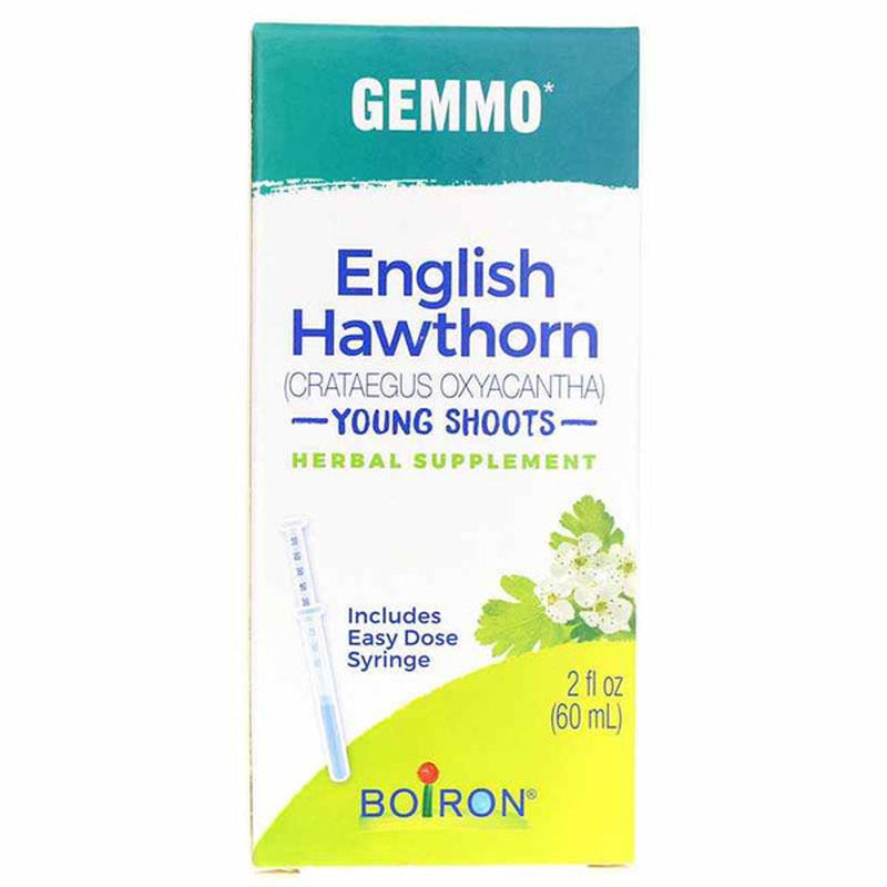 Boiron Gemmo English Hawthorn Young Shoots Herbal Supplement Liquid, 2 fl oz