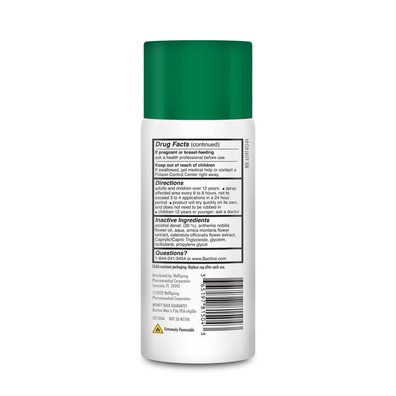 Bactine Max Lidocaine Dry Spray 4oz